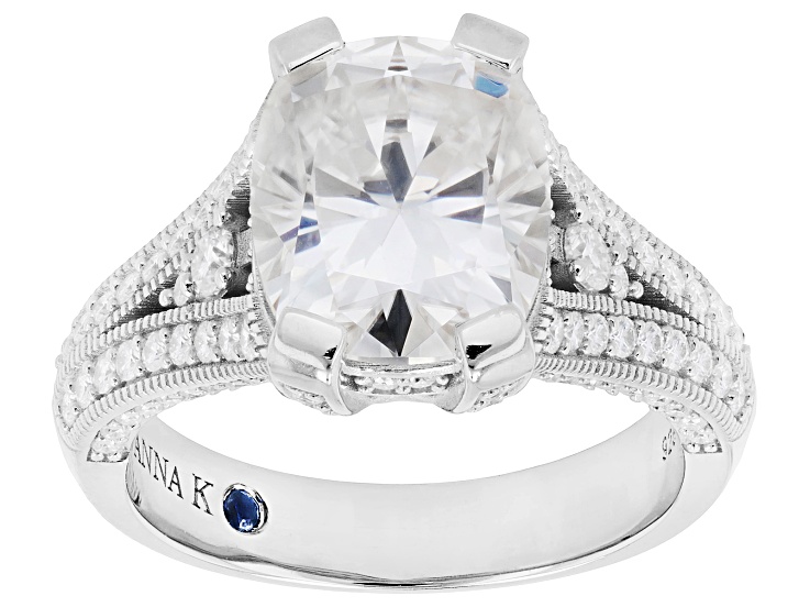 Moissanite Platineve Engagement Ring 5.56ctw DEW