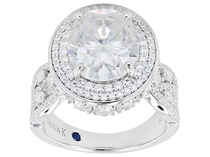 Moissanite Platineve Halo Ring 9.72ctw DEW