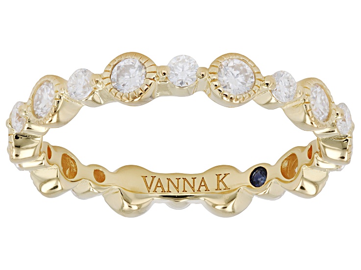 Moissanite 14k Yellow Gold Over Silver Eternity Band Ring 0.90ctw DEW