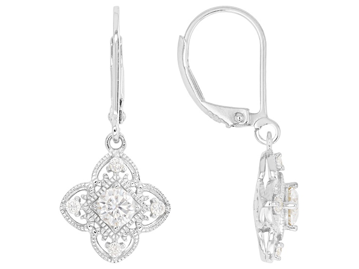 Moissanite Platineve Drop Earrings 0.62ctw DEW
