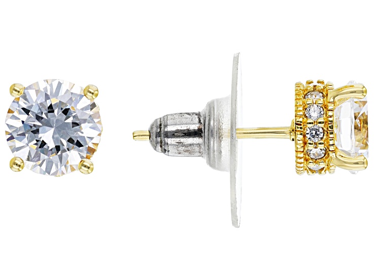 Cubic Zirconia 18k Yellow Gold Over Sterling Silver Earrings 3.59ctw - VKB044Y | JTV.com Cubic Zirconia 18k Yellow Gold Over Sterling Silver Earrings 3.59ctw - VKB044Y | JTV.com