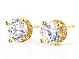Cubic Zirconia 18k Yellow Gold Over Sterling Silver Earrings 3.59ctw