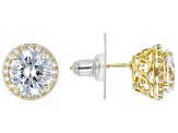 White Cubic Zirconia 18k Yellow Gold Over Sterling Silver Earrings 6.53ctw