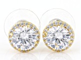 White Cubic Zirconia 18k Yellow Gold Over Sterling Silver Earrings 6.53ctw