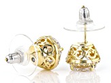 White Cubic Zirconia 18k Yellow Gold Over Sterling Silver Earrings 6.53ctw