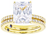 White Cubic Zirconia 18K Yellow Gold Over Sterling Silver Ring With Band 7.10ctw