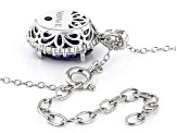 Blue And White Cubic Zirconia Platineve Anniversary Pendant With Chain 6.06ctw