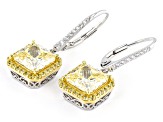 Yellow And White Cubic Zirconia Platineve And 18k Yellow Gold Over Sterling Silver Earrings 8.97ctw