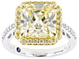 Yellow And White Cubic Zirconia Platineve And 18k Yellow Gold Over Sterling Silver Ring 8.47ctw