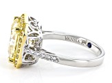 Yellow And White Cubic Zirconia Platineve And 18k Yellow Gold Over Sterling Silver Ring 8.47ctw