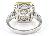 Yellow And White Cubic Zirconia Platineve And 18k Yellow Gold Over Sterling Silver Ring 8.47ctw