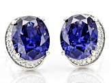 Blue And White Cubic Zirconia Platineve Earrings 7.96ctw