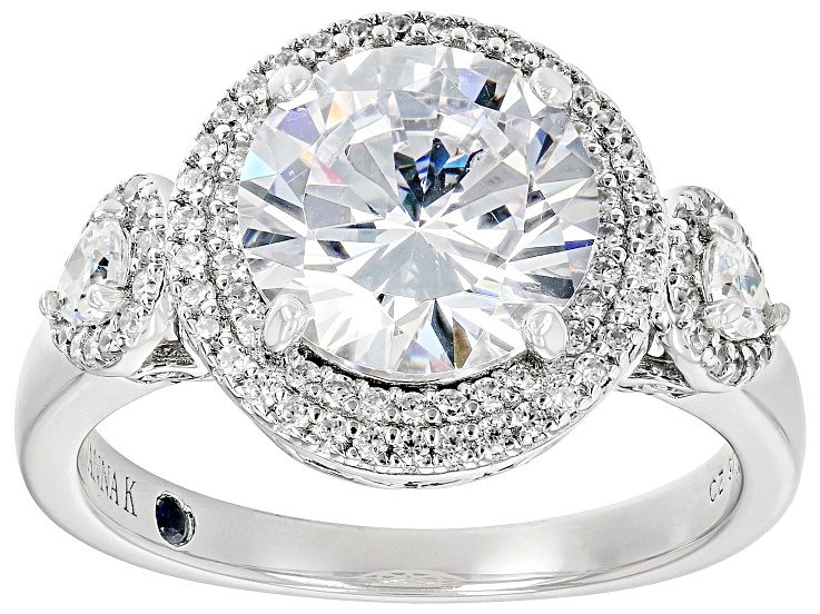 [美品]VeroCity CVN+13-CL VeroTwin Blue And White Cubic Zirconia Platineve™ Ring 2.98ctw