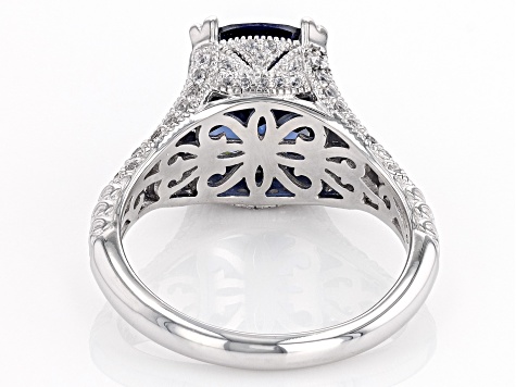 Blue And White Cubic Zirconia Platineve Womens Cocktail Ring 10.32ctw