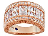 White Cubic Zirconia 18k Rose Gold Over Sterling Silver Ring 5.11ctw