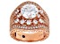 White Cubic Zirconia 18k Rose Gold Over Sterling Silver Ring 6.35ctw