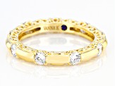 White Cubic Zirconia 18k Yellow Gold Over Sterling Silver Ring. 1.56ctw