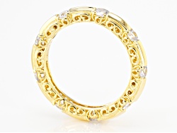 White Cubic Zirconia 18k Yellow Gold Over Sterling Silver Ring. 1.56ctw