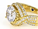 Cubic Zirconia 18K Yellow Gold Over Silver Ring 7.75ctw