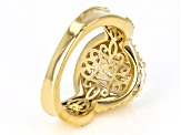 Cubic Zirconia 18K Yellow Gold Over Silver Ring 7.75ctw
