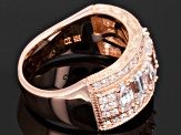 White Cubic Zirconia 18k Rose Gold Over Silver Band Ring 3.47ctw