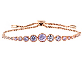 Lavender Cubic Zirconia 18k Rose Gold Over Sterling Silver Bracelet 4.79ctw