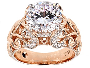 Cubic Zirconia 18k Rose Gold Over Sterling Silver Ring 6.88ctw