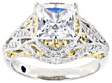Cubic Zirconia Platineve And 18k Yellow Gold Over Silver Ring 5.96ctw