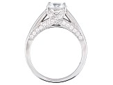 Cubic Zirconia Platinum Over Sterling Silver Ring 3.17ctw