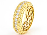 White Cubic Zirconia 18k Yellow Gold Over Sterling Silver Eternity Band 1.73ctw