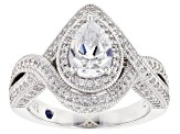 White Cubic Zirconia Platinenve Ring 3.70ctw