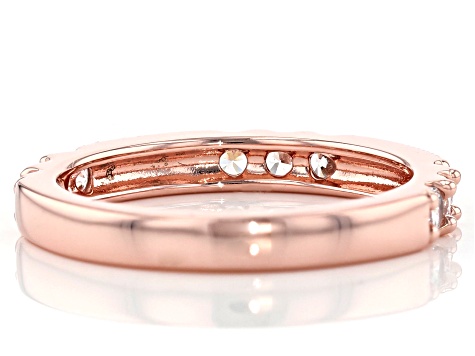 White Cubic Zirconia 18K Rose Gold Over Sterling Silver Band Ring 0.97ctw
