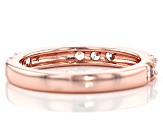White Cubic Zirconia 18K Rose Gold Over Sterling Silver Band Ring 0.97ctw