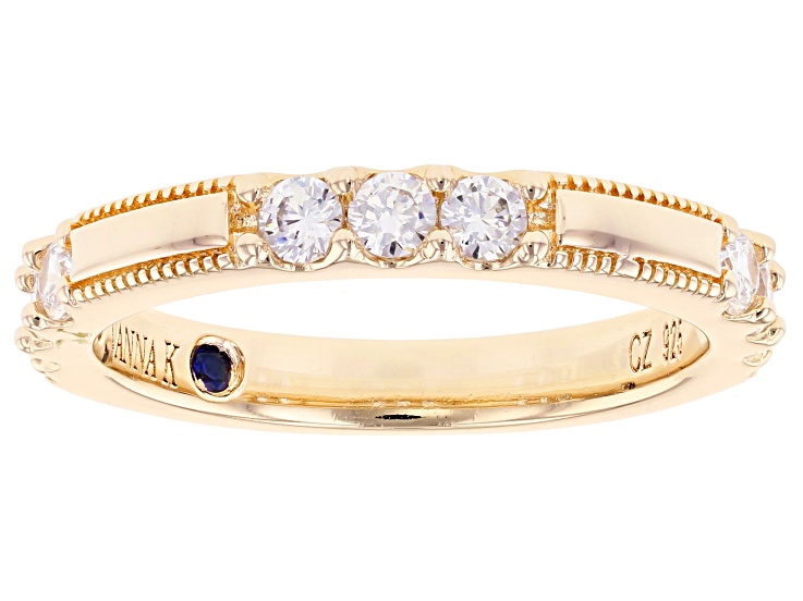 White Cubic Zirconia 18K Yellow Gold Over Sterling Silver White Cubic Zirconia 18K Yellow Gold Over Sterling Silver