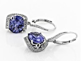 Blue And White Cubic Zirconia Platineve Earrings 7.08ctw