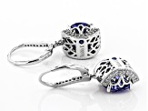Blue And White Cubic Zirconia Platineve Earrings 7.08ctw