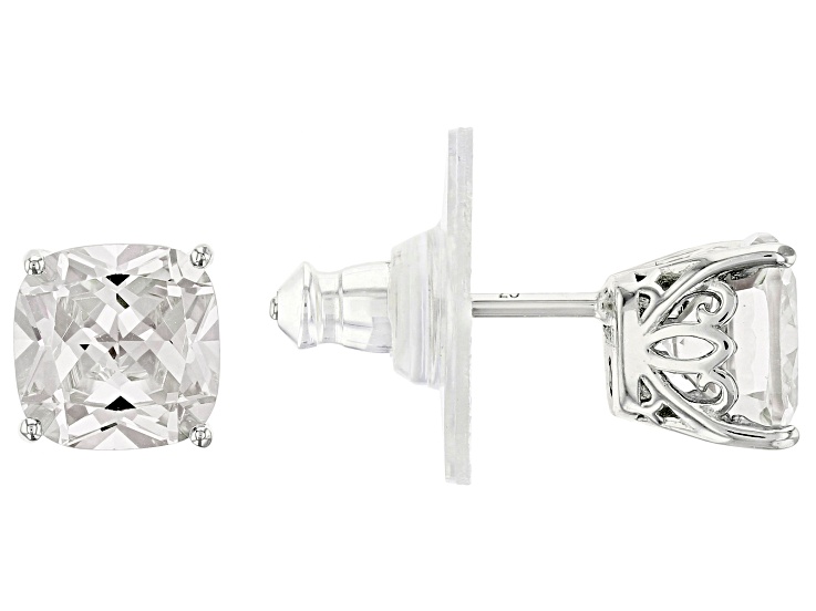 ウッディー☆ White Cubic Zirconia Platinum Over Sterling Silver Ring 3.89