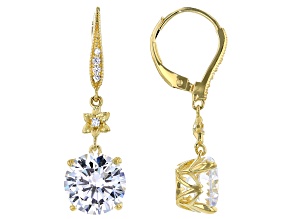 White Cubic Zirconia 18k Yellow Gold Over Sterling Silver Earrings 8.50ctw
