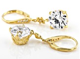 White Cubic Zirconia 18k Yellow Gold Over Sterling Silver Earrings 8.50ctw