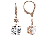 White Cubic Zirconia 18k Rose Gold Over Sterling Silver Earrings 8.50ctw
