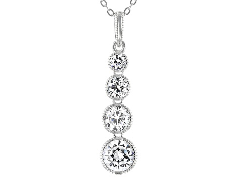 White Cubic Zirconia Platineve ® Pendant With Chain 2.74ctw