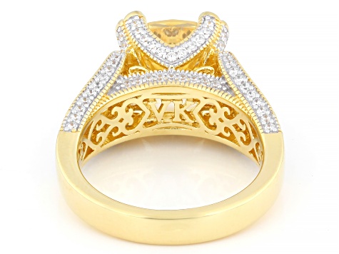 Canary And White Cubic Zirconia 18k Yellow Gold Over