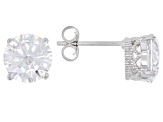 White Cubic Zirconia Platineve Pendant With Chain And Earrings Set