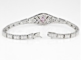 Pink Lab Created Sapphire And White Cubic Zirconia Platineve Bracelet 4.88ctw