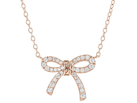 cubic zirconia 18k rose gold over sterling silver necklace