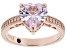 Pink Lab Sapphire & White Cubic Zirconia 18k Rose Gold Over Sterling Silver Heart Shape Ring 2.88ctw