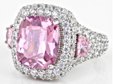 Pink And White Cubic Zirconia Platineve Ring 15.22ctw