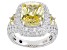 Canary And White Cubic Zirconia Platineve Ring 15.36ctw