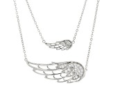White Cubic Zirconia Platineve Angel Wing Necklace With Matching Children's Necklace 0.45ctw