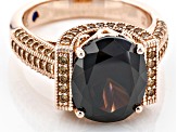 Mocha and Champagne Cubic Zirconia 18K Rose Gold Over Sterling Silver Ring